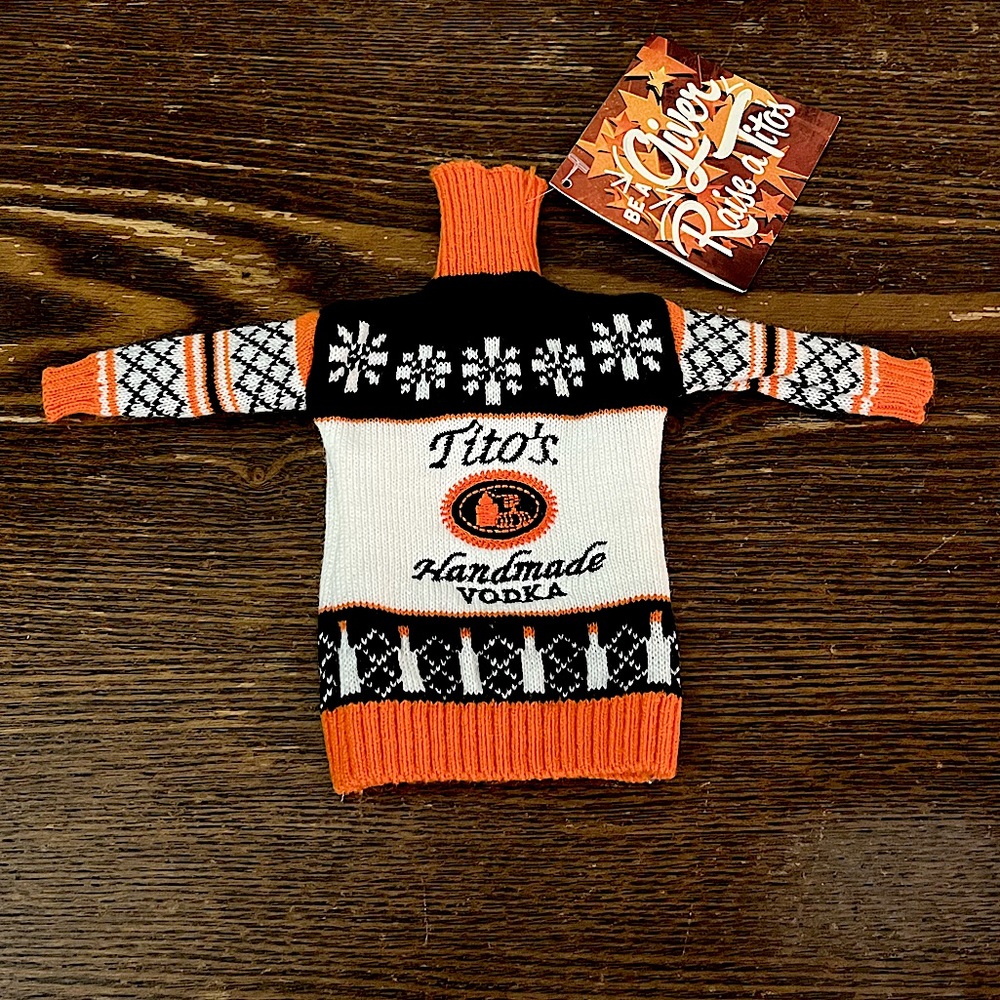 Tito’s Vodka Bottle-Top Holiday Sweater